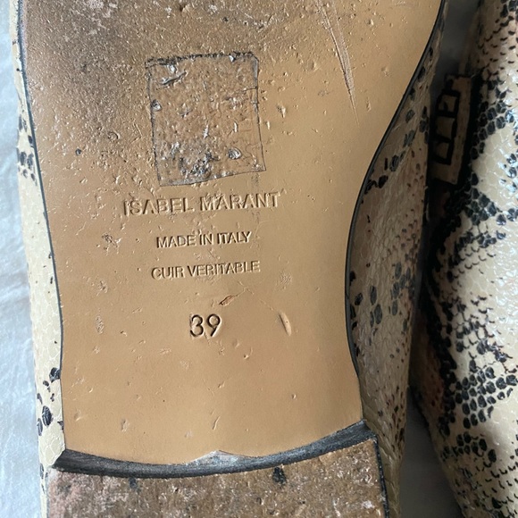 Isabel Marant Fezzy Snakeskin Embossed Leather Convertible Penny Loafer Mules 39 - Picture 7 of 12